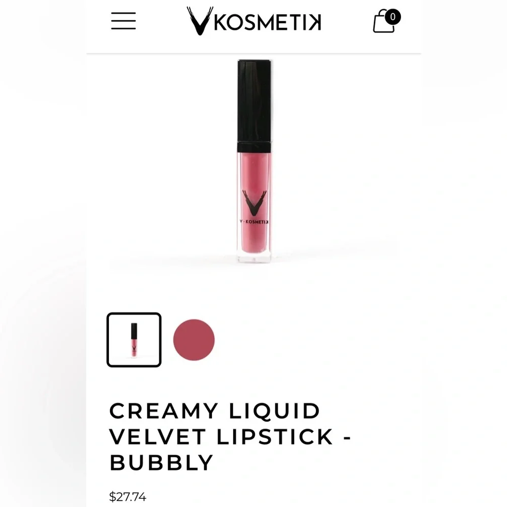 ⭐️ 3 for $22- V - Kosmetik Liquid Velvet Lipstick, Bubbly, Full size, NIB